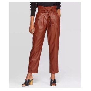 Faux Leather Paperbag Pants Size 2